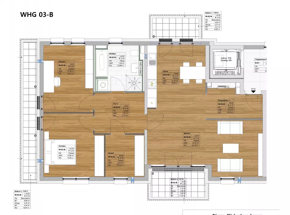 扁平 特里尔  德国 | Wohnung 03-B