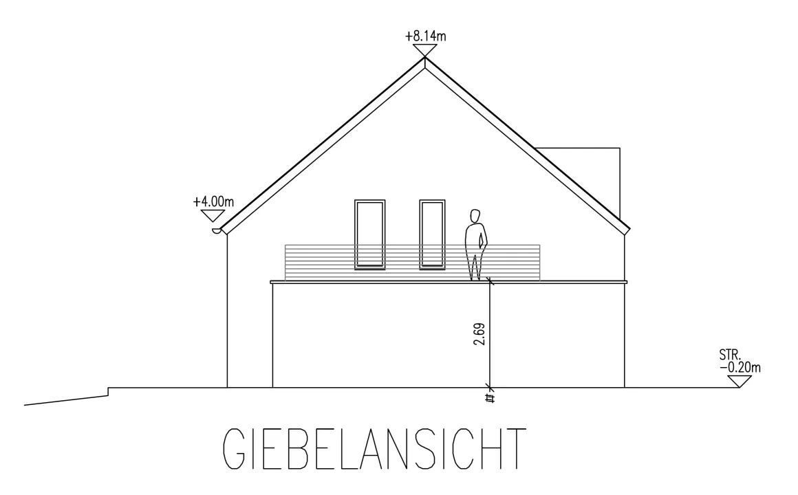 Tomannsbolig Trier  Tyskland | Giebelansicht