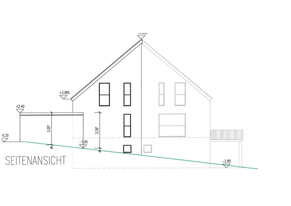半独立式住宅 普鲁维格  德国 | Seitenansicht Haus 2