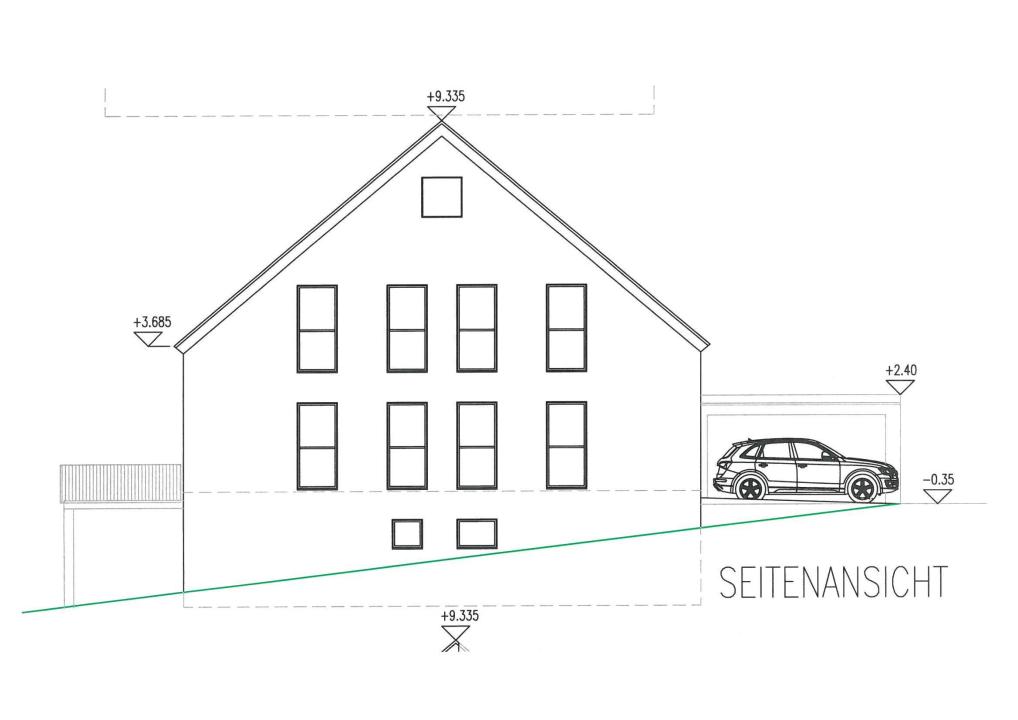 半独立式住宅 普鲁维格  德国 | Seitenansicht Haus 1