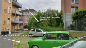 建築用地 プラウエン  ドイツ | Grundstück hofseitig mit Parlplätzen